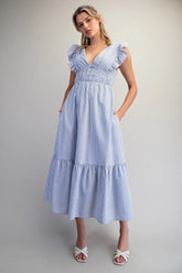 The Eliana Striped Tie Back Maxi Dress