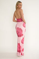 Helsi Low Back Maxi Dress Floral Pink