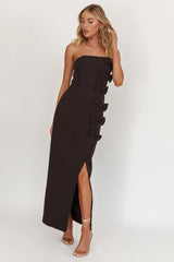 Samanntha Strapless Bow Detail Midi Dress Black