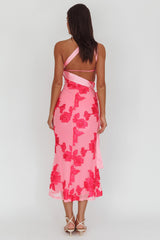 Kairi One-Shoulder Sash Maxi Dress Hot Pink