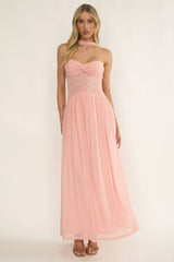 Annita Sheer Waist Maxi Dress Blush