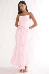 Mirenna Rosette Waist Maxi Dress Light Pink