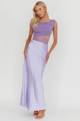 In Blooms Mesh Bodice Maxi Dress Lilac