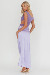 In Blooms Mesh Bodice Maxi Dress Lilac