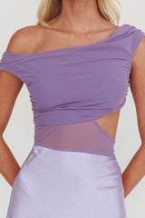 In Blooms Mesh Bodice Maxi Dress Lilac