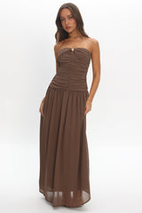 High Streets Strapless Maxi Dress Mocha