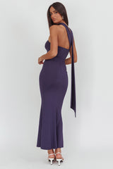 Raeva Strapless Scarf Maxi Dress Navy