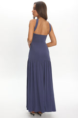 Ashana Drop Waist Halter Maxi Dress Taupe