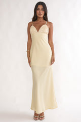 Brynn Sequin Bust Open Back Maxi Dress Butter