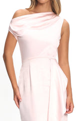 Tova Draped One-Shoulder Maxi Dress Pink