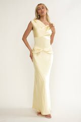 Tahlia Rae Mesh Waist Cap Sleeve Maxi Dress Butter