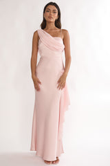 Doloros Drape Accent Maxi Dress Pink