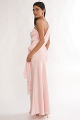 Doloros Drape Accent Maxi Dress Pink