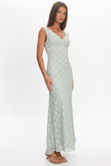 Sunshine Girl Crochet Maxi Dress Sage