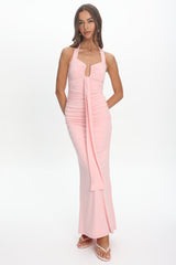 Opera Drape Bust Maxi Dress Pink