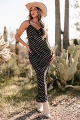 Darling I'm Different Western Printed Maxi Dress (Black)