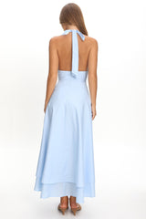 As It Was Halterneck A-Line Maxi Dress Light Blue