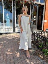 Merriam Neutral Pinstripe Maxi Dress