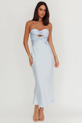 Good Impression Double Twist Maxi Dress Steel Blue