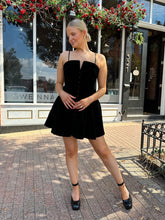 Mollie Black Velvet Fit to Flare Mini Dress