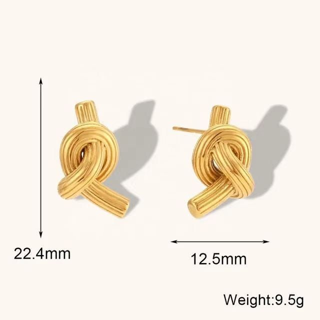 Electroplated Textured Knot Earrings