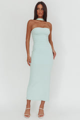 Luna Sol Reverse Halter Maxi Dress Mint