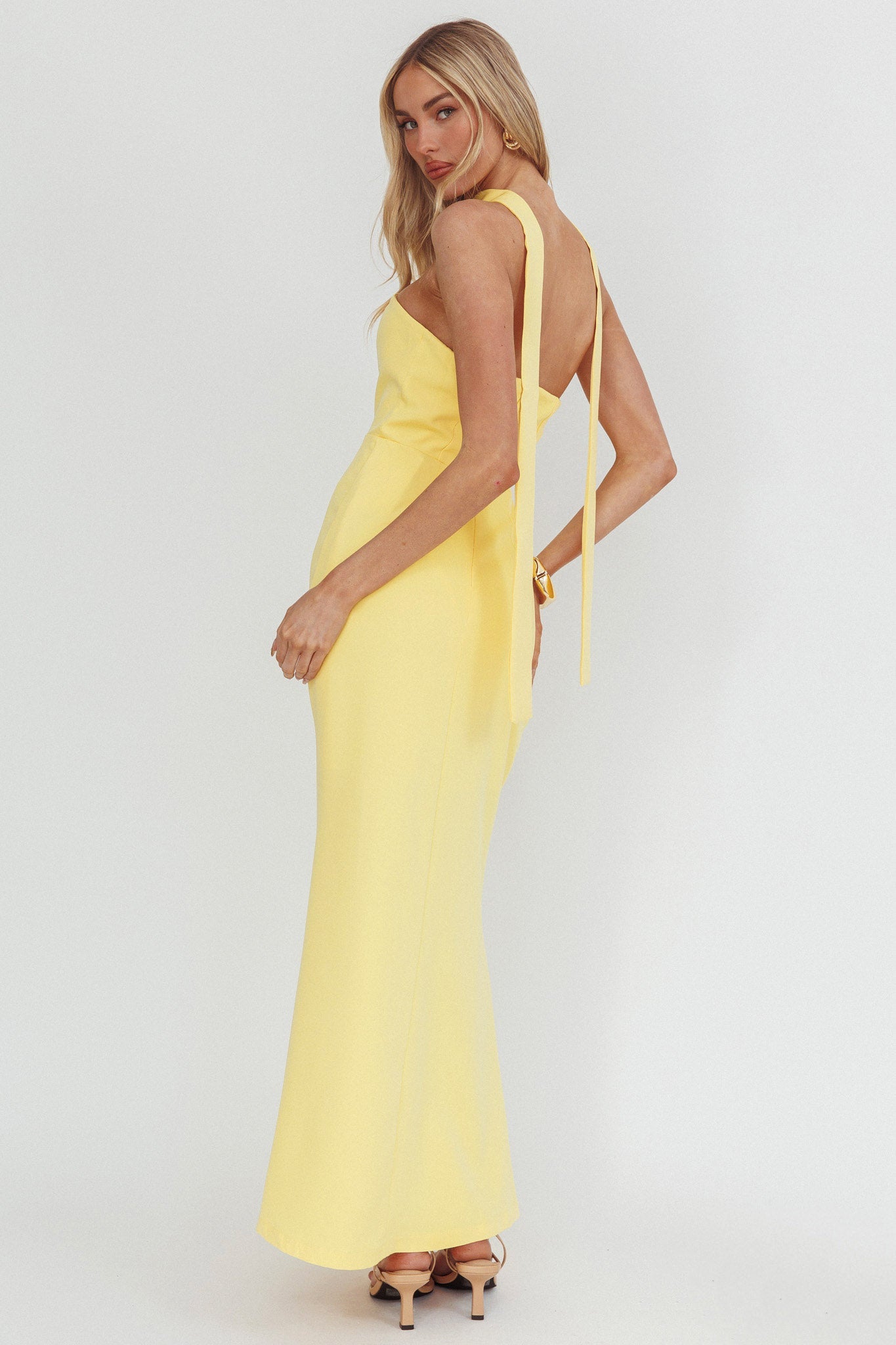Selora Strapless Ruffle Maxi Dress Butter