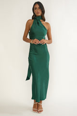 Rionna Open Cowl Back Maxi Dress Forest Green