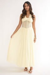 Jovella Halterneck Mesh Dress Butter