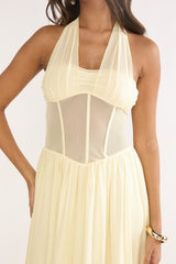 Jovella Halterneck Mesh Dress Butter