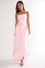 Mirenna Rosette Waist Maxi Dress Light Pink