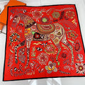 Handmade Horse Flowers Square Scarf