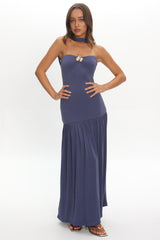 Ashana Drop Waist Halter Maxi Dress Taupe