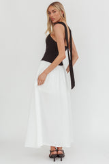 Lennix Strapless Scarf  Maxi Dress Black/White