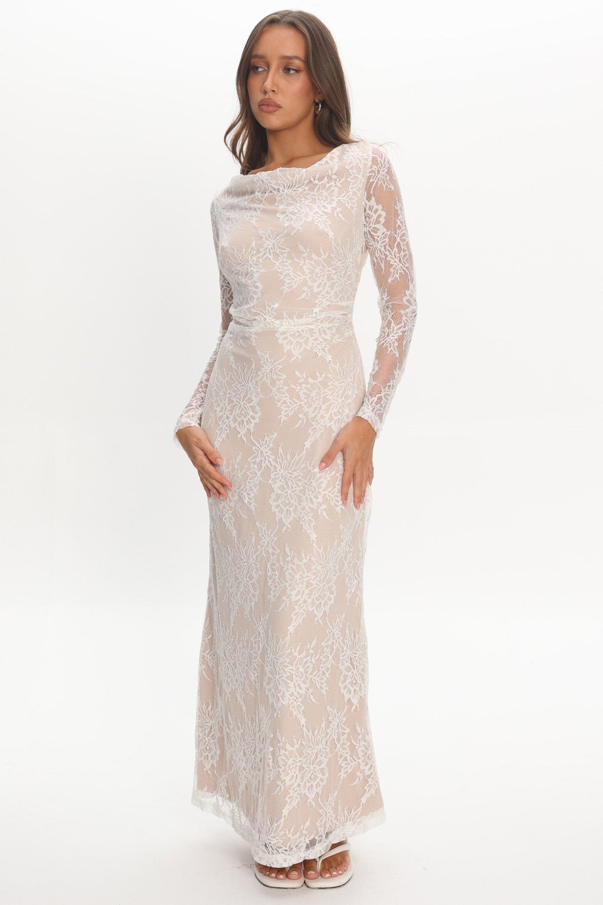 Loveland Off-Shoulder Lace Maxi Dress White