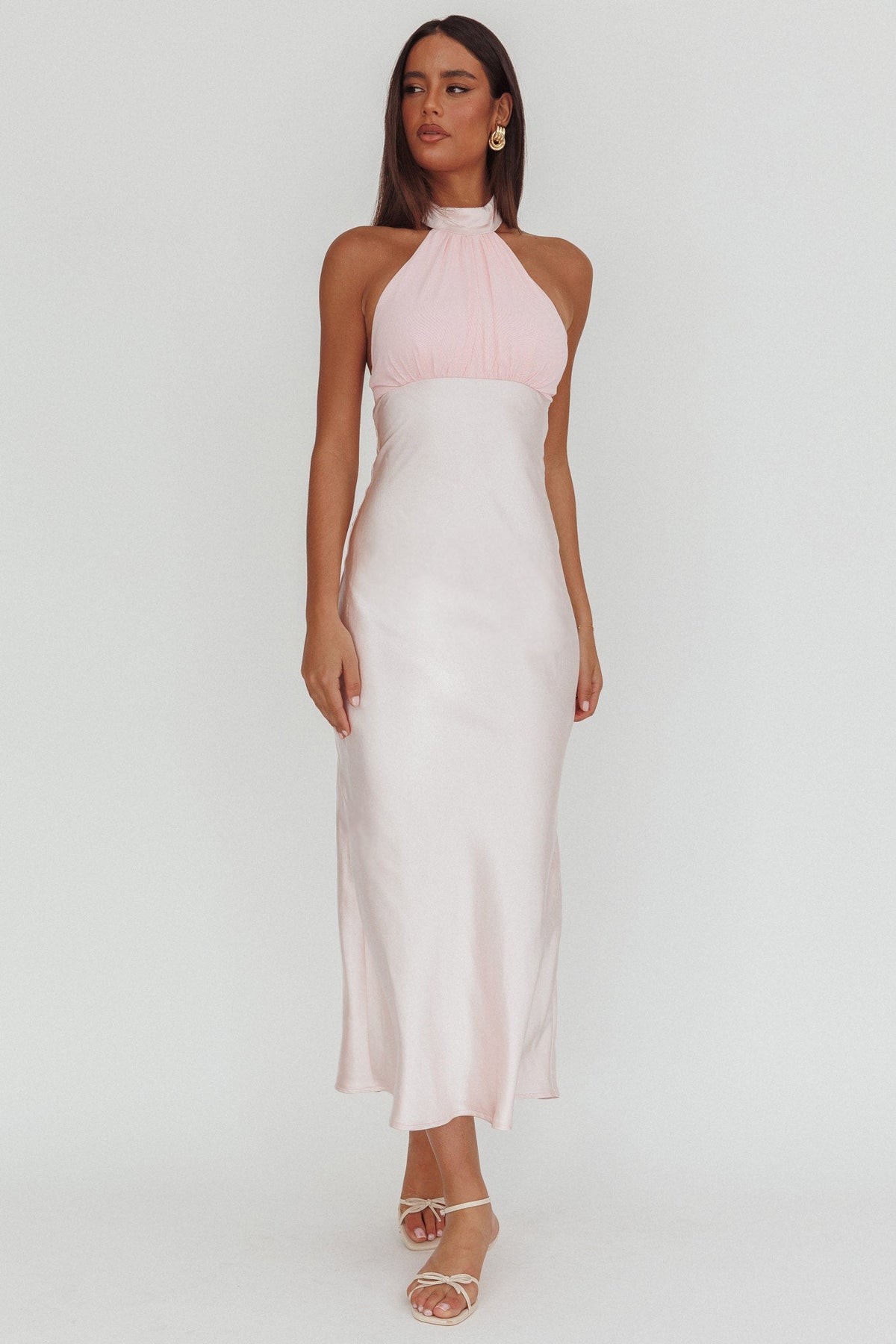 Kaivira Halterneck Maxi Dress Pink