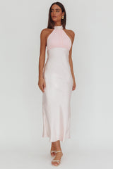 Kaivira Halterneck Maxi Dress Pink