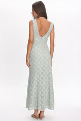 Sunshine Girl Crochet Maxi Dress Sage