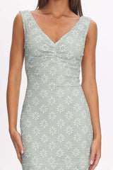 Sunshine Girl Crochet Maxi Dress Sage