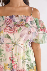 Ivelle Off-Shoulder Ruffle Maxi Dress Floral