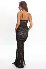 Capri Sunset Lace Overlay Maxi Dress Black