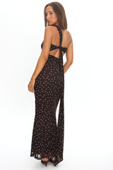 Honeydew Back Knot Maxi Dress Polka Dot Chocolate