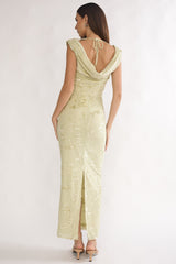 Evermore Cowl Neck Maxi Dress Floral Sage