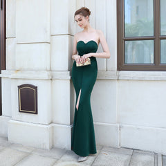 Evelyn strapless slit wrap dress