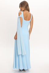 Lylah Sash Neckline Maxi Dress Light Blue