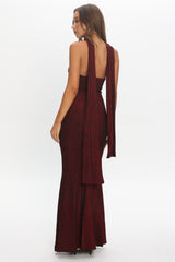 Adrielle Keyhole Halterneck Maxi Dress Wine