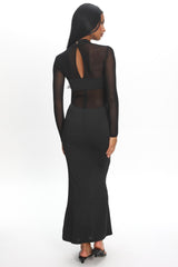 Esther Sheer Waist Maxi Dress Black