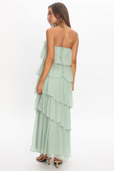 It's Time Tiered Ruffle Maxi Dress Sage