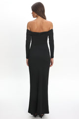 Oliana Twist Bust Maxi Dress Black