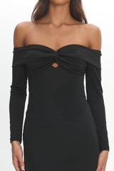 Oliana Twist Bust Maxi Dress Black